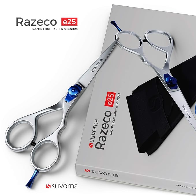 Suvorna 5.5 inch Barber Scissors | hair shears professional | haircutting scissors for adults | Hair Scissors Women & Men | Hairdresser Scissors | Hair Scissors Professional | Haircut Scissors.