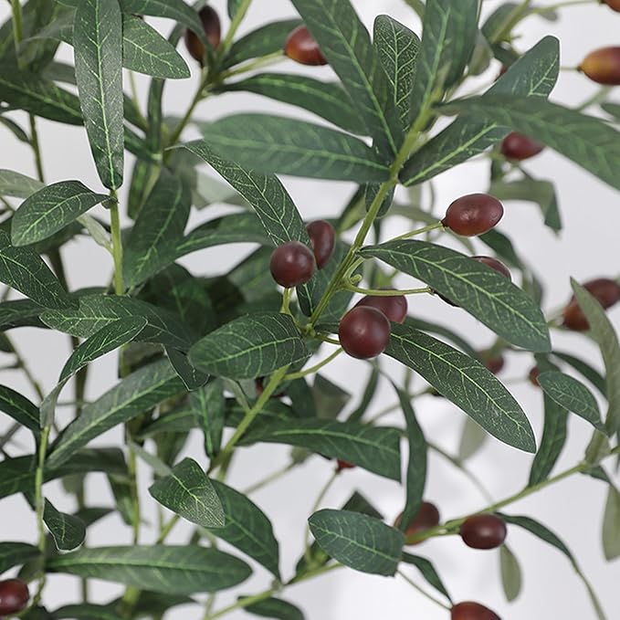 3 PCS 31.5" Artificial Olive Branch Olive Stem Artificial Branches Branchesfor Vase Tabletop Greenery Decor for Home Office Wedding Party