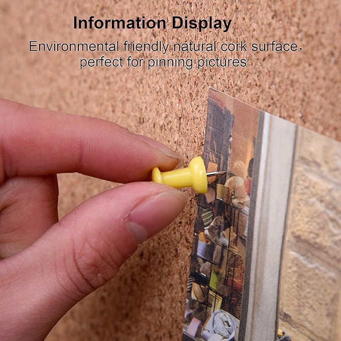 2-Pack 36 x 24 Inch Cork Board Bulletin Notice Board Message Memo Pin Board for Home Office School, Silver Aluminum Frame