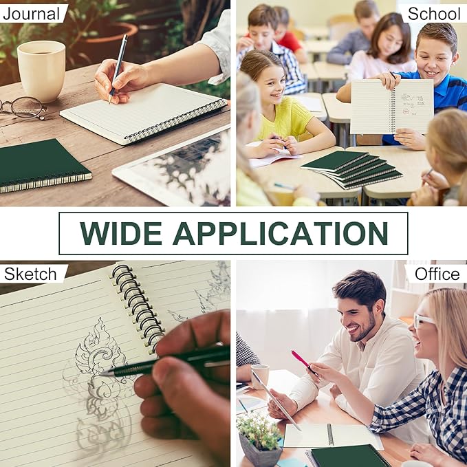 Yahenda Spiral Notebook Bulk A5 Journal Lined 8.3'' x 5.5'' Writing Composition Paper Small Notepad Subject Notebook for Students Office Business Back to School Supplies(Deep Green,108 Pcs)