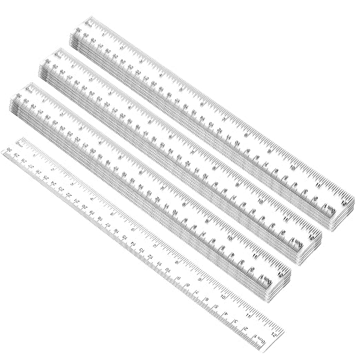 100 Pack Clear Ruler 12 Inch Bulk with Centimeters and Millimeters, Metric Rulers Measuring Drawing Tool for Kids, Ideal Back to School Office Home Supplies