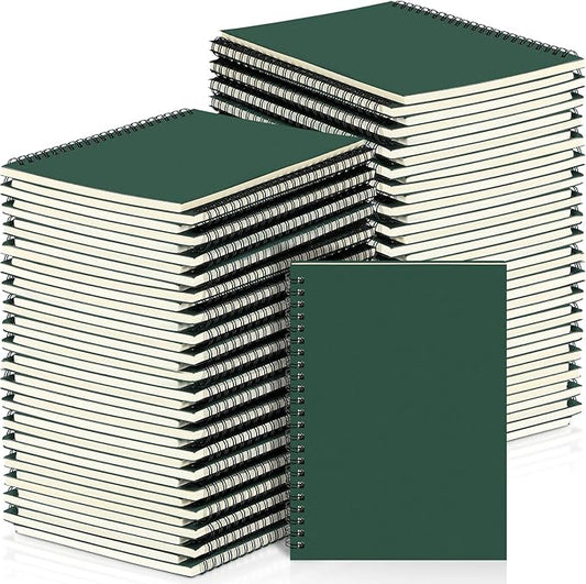 Yahenda Spiral Notebook Bulk A5 Journal Lined 8.3'' x 5.5'' Writing Composition Paper Small Notepad Subject Notebook for Students Office Business Back to School Supplies(Deep Green,54 Pcs)