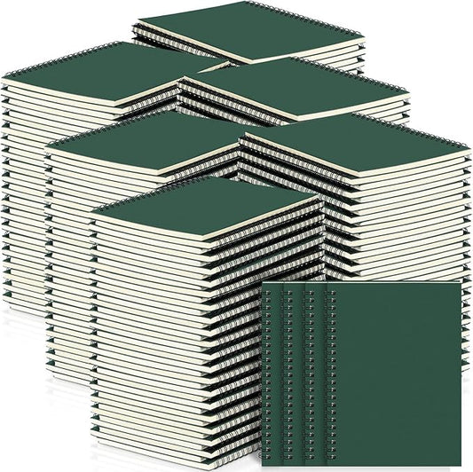 Yahenda Spiral Notebook Bulk A5 Journal Lined 8.3'' x 5.5'' Writing Composition Paper Small Notepad Subject Notebook for Students Office Business Back to School Supplies(Deep Green,108 Pcs)