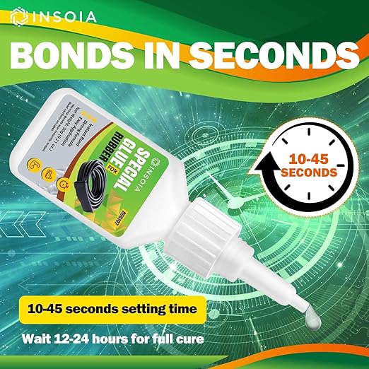 Super Rubber Glue, 20g Heavy Duty Rubber Adhesive for RC Tires, Shoe Soles, Belts, Hoses, Car Seals, Mats, Motorcycle Grips & DIY Repairs – Quick-Dry, Waterproof, Heat-Resistant CA Glue