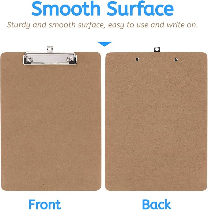 YOUEON 20 Pack Hardboard Office Clipboards, 9 x 12.5 Inch Letter Size Clipboard with Low Profile Clip & Hangable Loop, Clip Boards for Home Office School Hospital Supplies