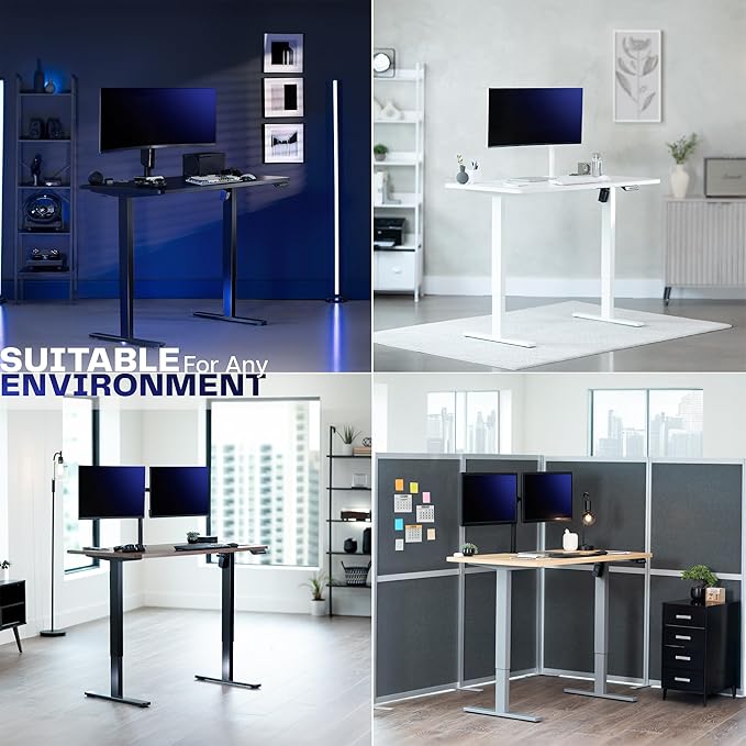 VIVO Electric 60 x 30 in Standing Desk, Memory Height Adjustment, 1B Series, Reclaimed Wood Top Gray Frame, DESK-KIT-1G6P-30