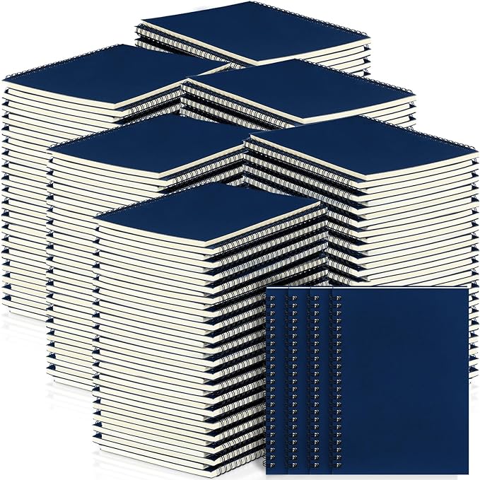 Yahenda Spiral Notebook Bulk A5 Journal Lined 8.3'' x 5.5'' Writing Composition Paper Small Notepad Subject Notebook for Students Office Business Back to School Supplies(Deep Blue,180 Pcs)