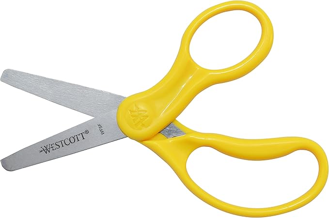 Westcott 16454 Right- and Left-Handed Scissors, Kids' Scissors, Back to School, Classroom Supplies, Ages 4-8, 5-Inch Blunt Tip, Assorted, 6 Pack