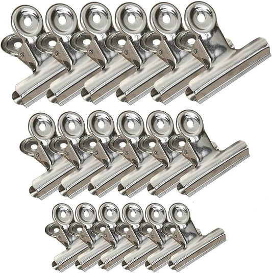 18 Pack Stainless Steel Chip Bag Clips Heavy Duty Food Bags Clamp Clips for Kitchen Office School, 3 Sizes(3In, 2.5In, 2In)