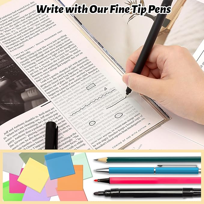 ‎SYMDROMIA Transparent Sticky Notes, 3"x3" Clear Post Translucent Sticky Notes with See Through Self-Adhesive Sticky Pads for Office School College Supplies, 800 Sheets White