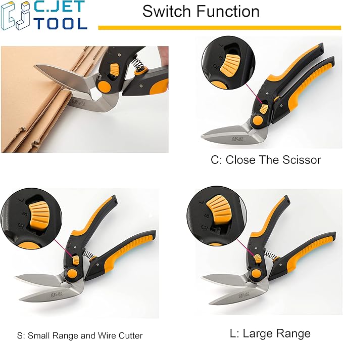 10" Heavy Duty Scissors - Carpet Cutter, Industrial Multipurpose Tool for Cardboard, Leather, Pruning, Gardening - Professional Soft Grip Stainless Steel (Orange)