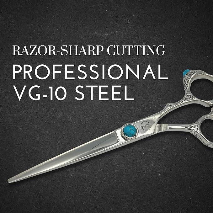 6" Hair Shears - VG-10 Japanese Steel - Professional Grade for Stylists and Barbers - Zen Scissors Line (Cutting)