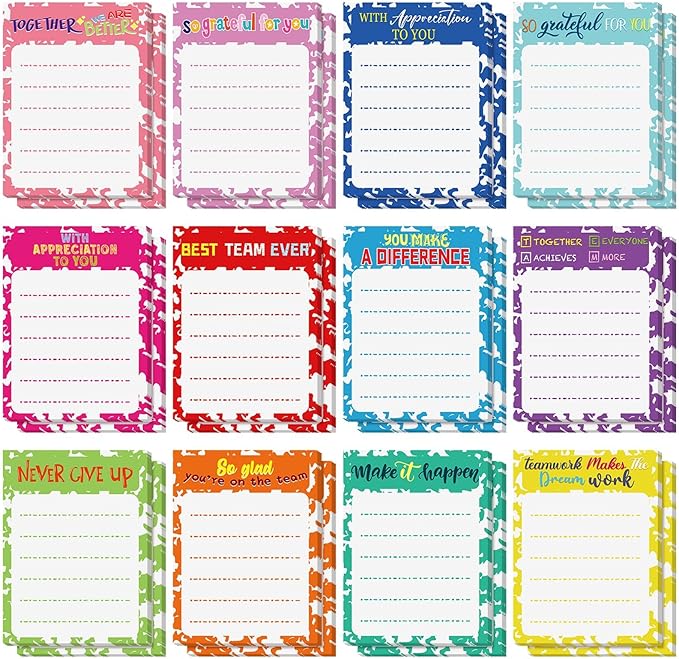 Yinder 24 Pcs Inspirational Sticky Notes Christmas Appreciation Sticky Notes Motivational Funny Memo Pads Positive Note 3 x 4 Medical Assistant Gift for Women Office(Vivid,Thankful)