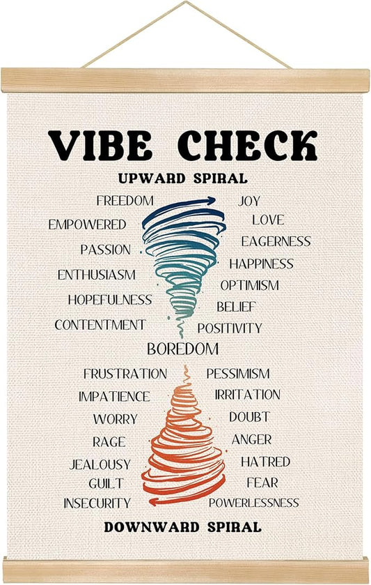 You found a duck Vibe Check Emotional Spiral Chart Wall Art, Downward Emotions Wall Poster,Mindfulness Decor for Therapy and Counseling Office,School Counselor Supplies 14x18.5In (BG24)