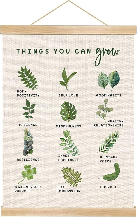 You found a duck Things You Can Grow Wall Hanging Poster, Self Growth, Mental Health Poster, Mindfulness Therapy Counseling Office Decor Therapist, Office,or Yoga Room Wall Decor 14×18.5Inch(BG23)