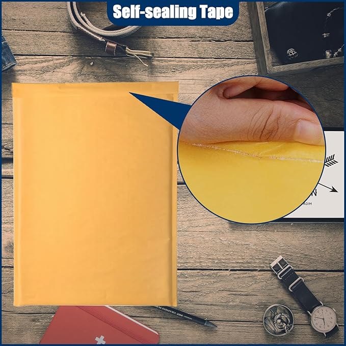 Natural Kraft Bubble Mailer Envelopes, Small Bubble Mailers 9.5x13.5 Inch, 10 Pack Padded Envelopes, Self-Seal Shipping Envelope,Tear-Resistant Mailing Envelope Padded