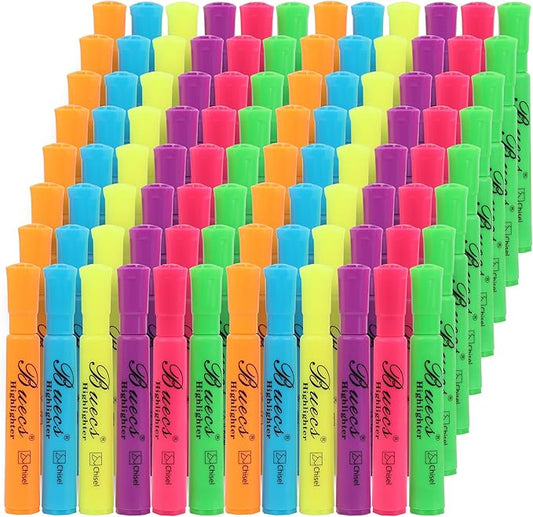 Highlighters Bulk Pack, 96 Count, Assorted Colors, Chisel Tip, suitable for Adults Highlighting Planner Notes, Office School Supplies