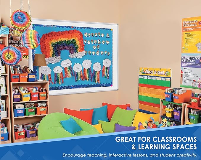 Dry Erase Board 60" x 40" Aluminum Presentation Magnetic Whiteboard with Long Pen Tray, Wall Mounted White Board for School, Office and Home