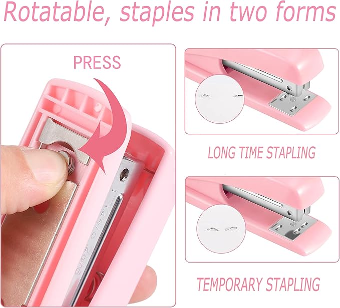Pink Stapler, Desktop Stapler, 25 Sheet Capacity, Includes 1000 Staples and Staple Remover