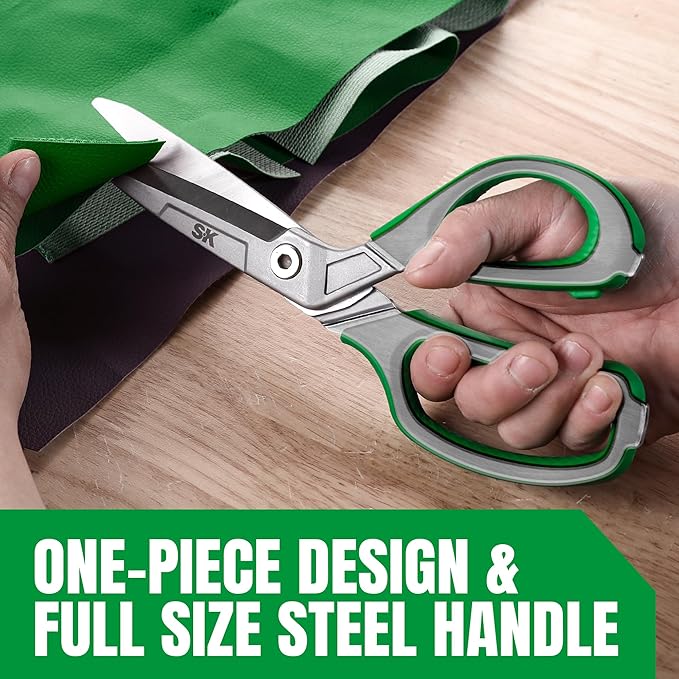 SK 10" Heavy Duty Scissors, All Purpose Shears, Premium CR-V Steel Construction, One Piece Drop Forged Blades, Ergonomic Handle for Comfortable Grip