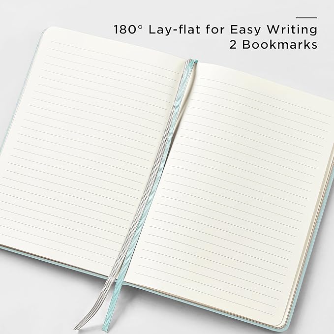 &And Per Se Lined Journal and Pen Set, A5 Hardcover Notebook, 160 Pages 100GSM Thick Paper-Gifts for Men Women, for Work, Business, School or Home Writing (Cyan)