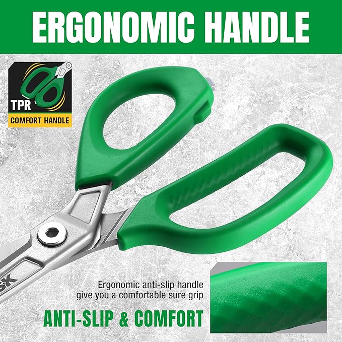 SK 9" Heavy Duty Scissors, All Purpose Shears, Premium CR-V Steel Construction, One Piece Drop Forged Blades, Ergonomic Handle for Comfortable Grip
