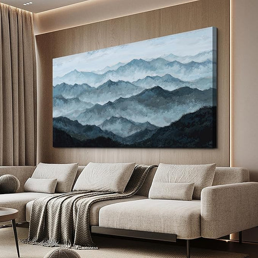 YISXINOAG Mountain Canvas Wall Art Abstract Wall Art Modern Canvas Art Wall Decor Modern Home Decor Grey Green Tones Abstract Art Prints on Bathroom,Dining Room Home Artwork Size 20"X40"