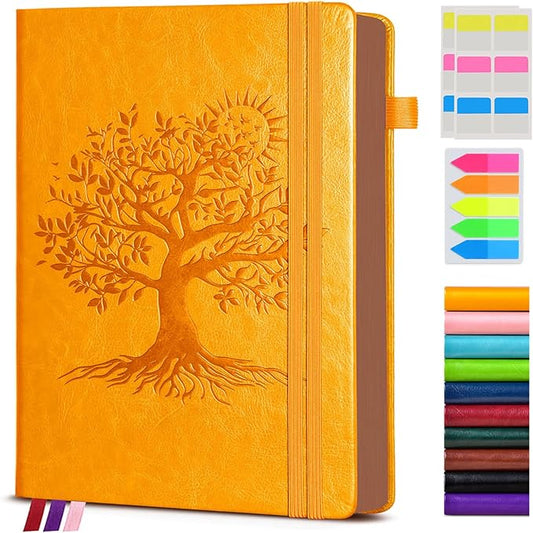 Vintage Leather Journal with 300 Numbered Pages,B5 Lined Journal for Men Women,Daily Journals for Writing,College Ruled Notebook for Work,School,Note taking,Travel Diary,Large (7" x 10")