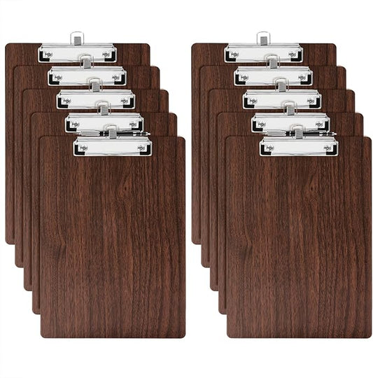 Wooden Clipboard, A4 Wood Clip Board,Clipboard Folder with Low Profile Clip and Hanging Hole,Clipboards for Classroom (10 Pack)