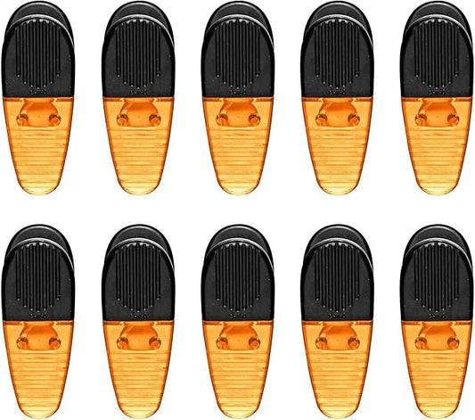 10 Magnetic Memo Holders Set - Large Clip, Plastic - TOrange