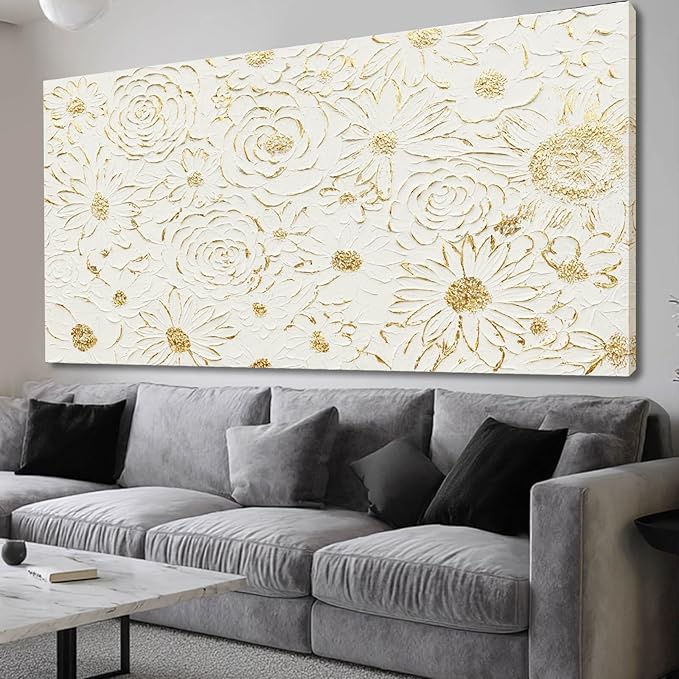 YJYart Line Canvas Wall Art Flower Wall Decor Modern Paintings 29"x58" Wall Decorations for Living Room Large Artwork for Kitchen