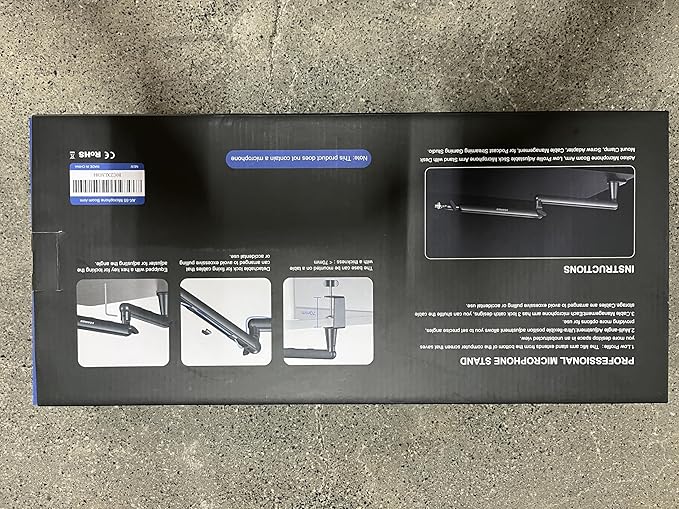 Microphone Arm,Aokeo AK-55 Desk Low Profile Adjustable Mic Boom Arm Stand,Suitable For Blue Yeti,Snowball iCE, HyperX QuadCast,SoloCast,Elgato Wave,Etc